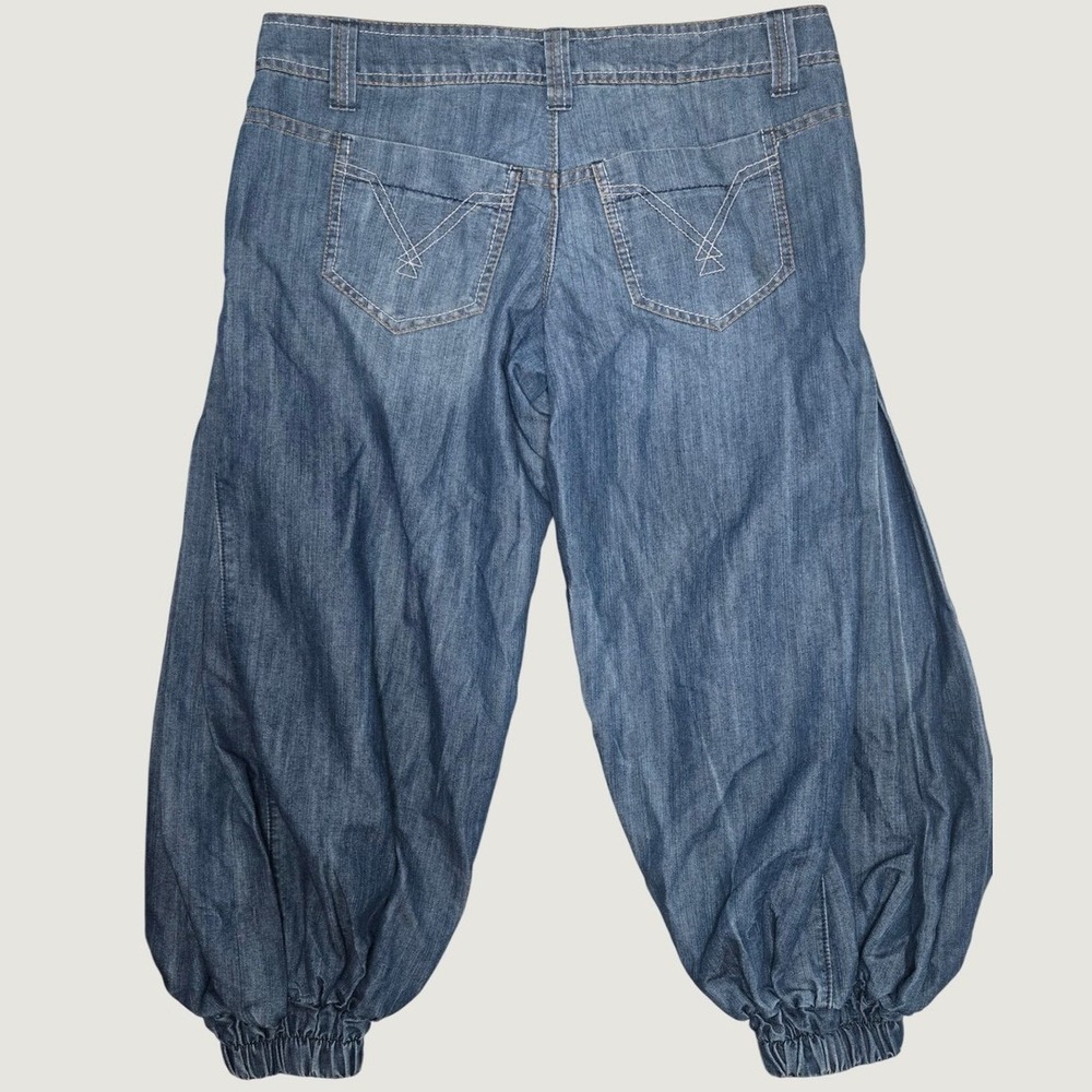 Y2K Balloon Harem Jeans Size 5 Wide Leg Jogger Hem - Picture 6 of 7